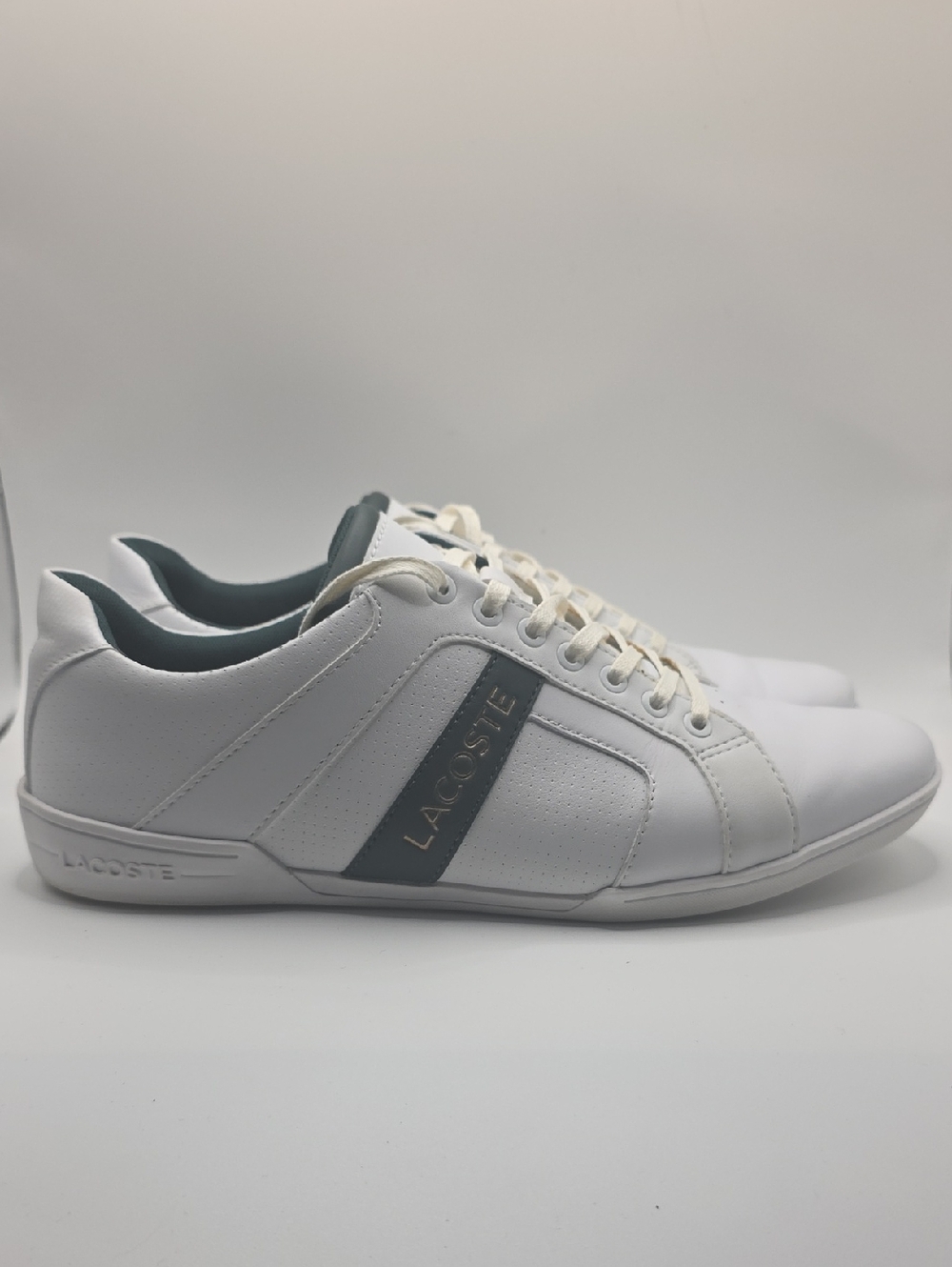 Lacoste White Sneakers with Gray Side Panel